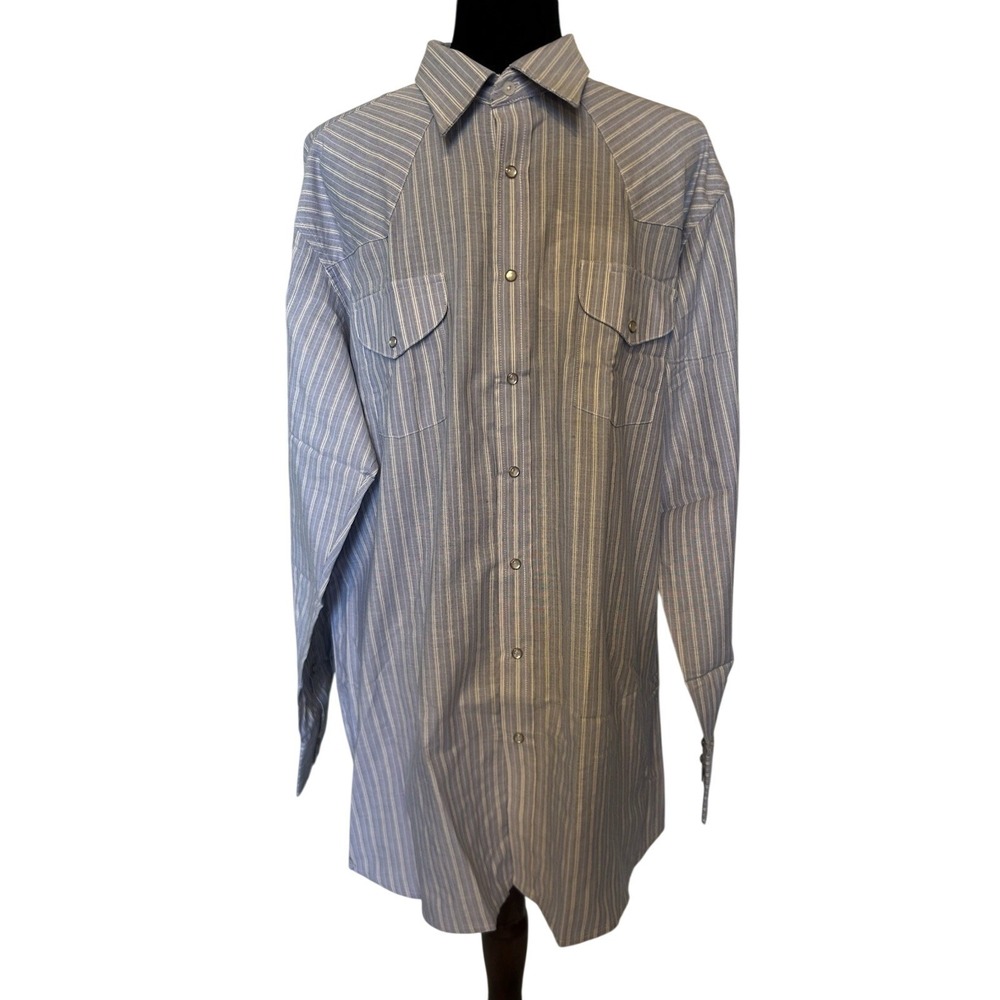 NWT Ely Cattlemen Pearl Snap Button Down Shirt Size 17.5/36